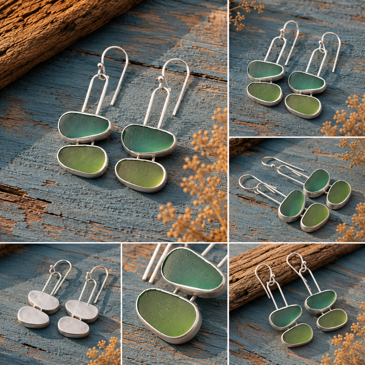Handmade Sterling Silver Sea Glass Earrings
