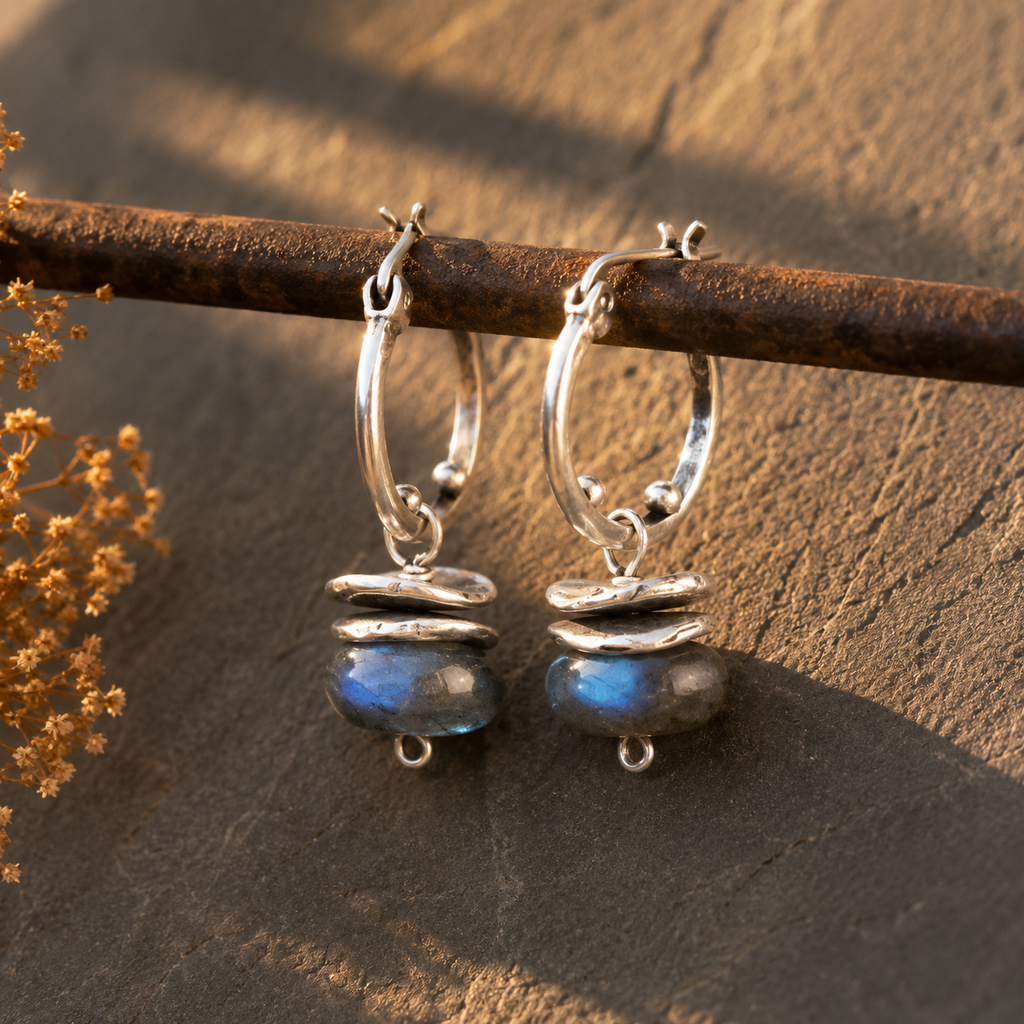 Handmade Sterling Silver Labradorite Earrings