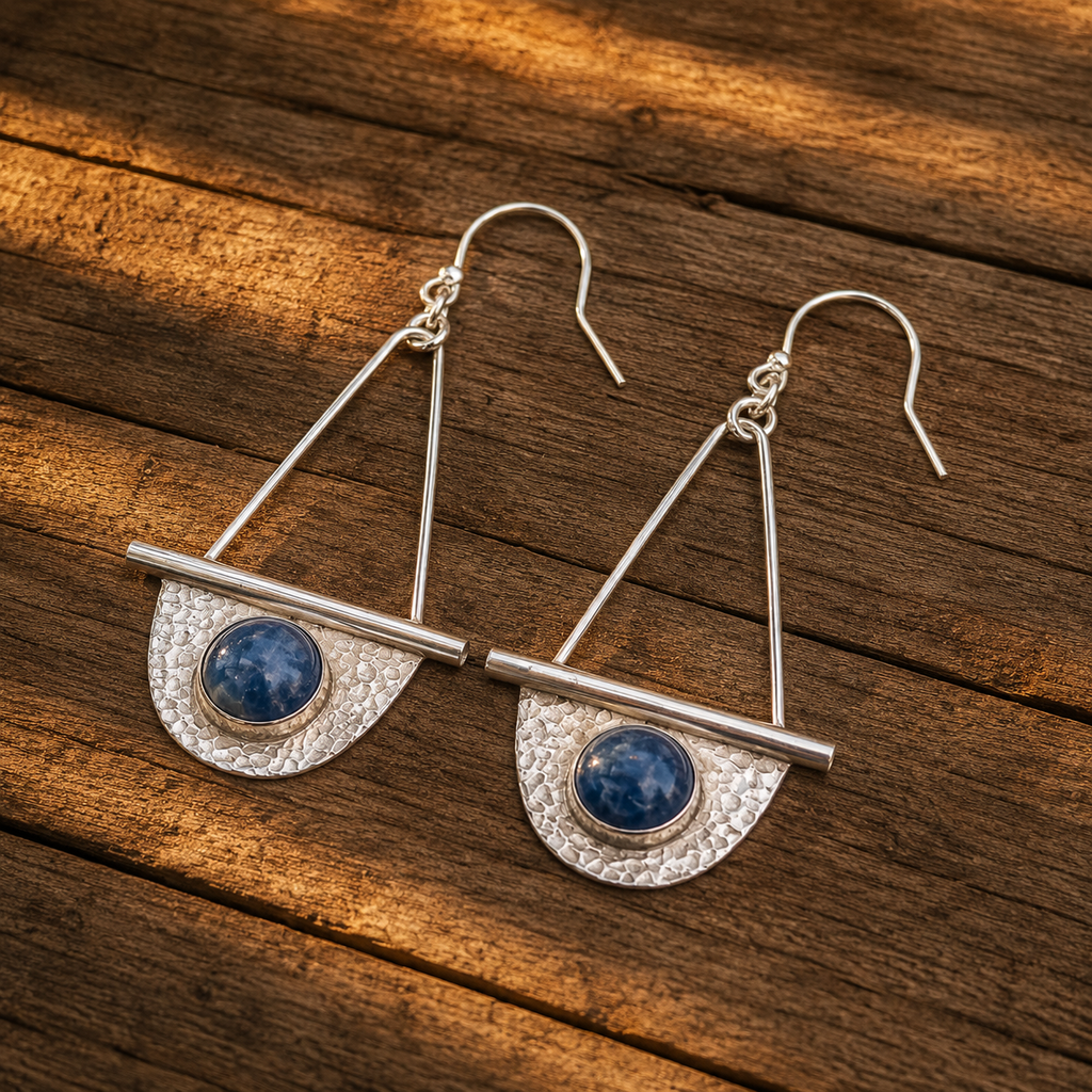 Handmade Sterling Silver Apatite Boho Earrings