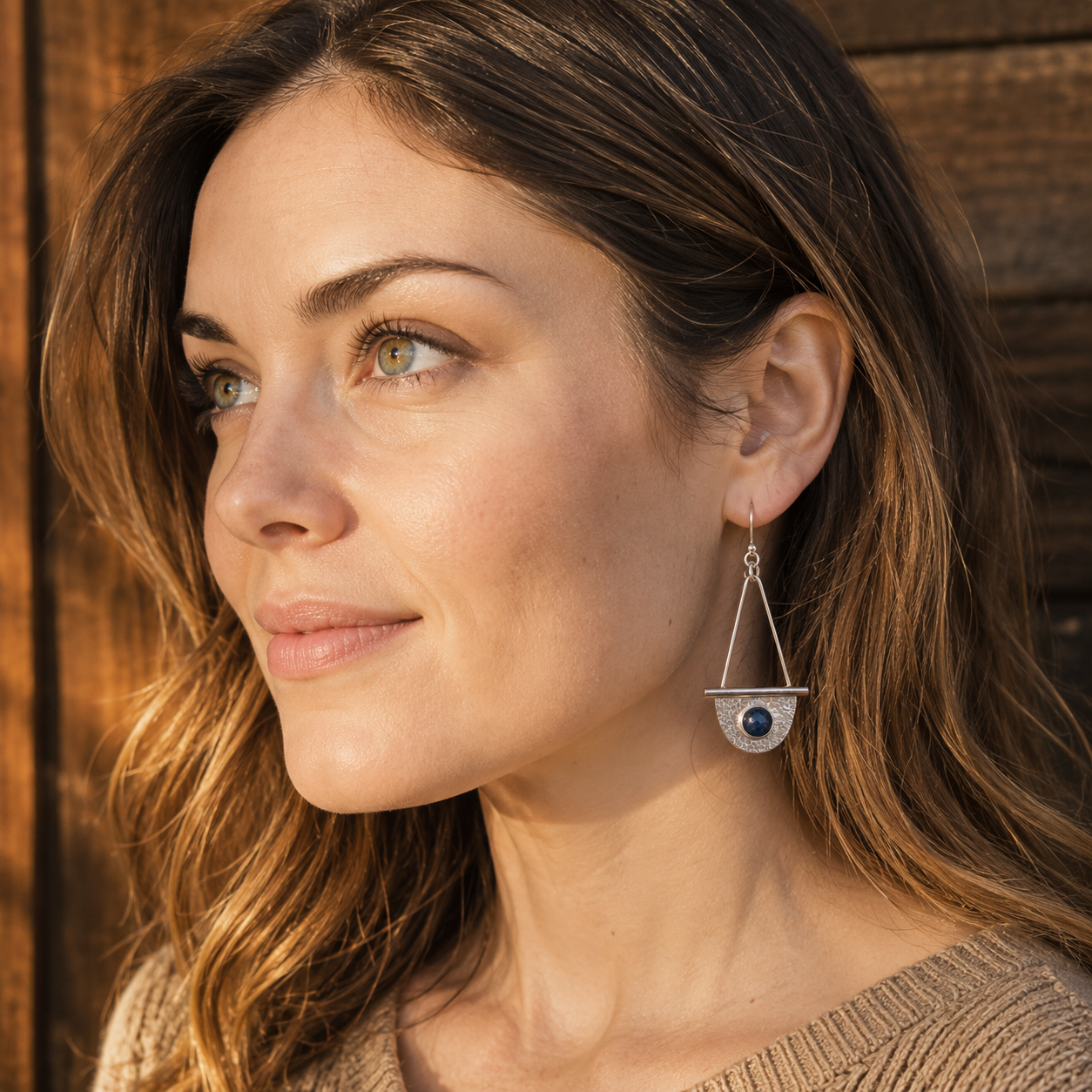 Handmade Sterling Silver Apatite Boho Earrings
