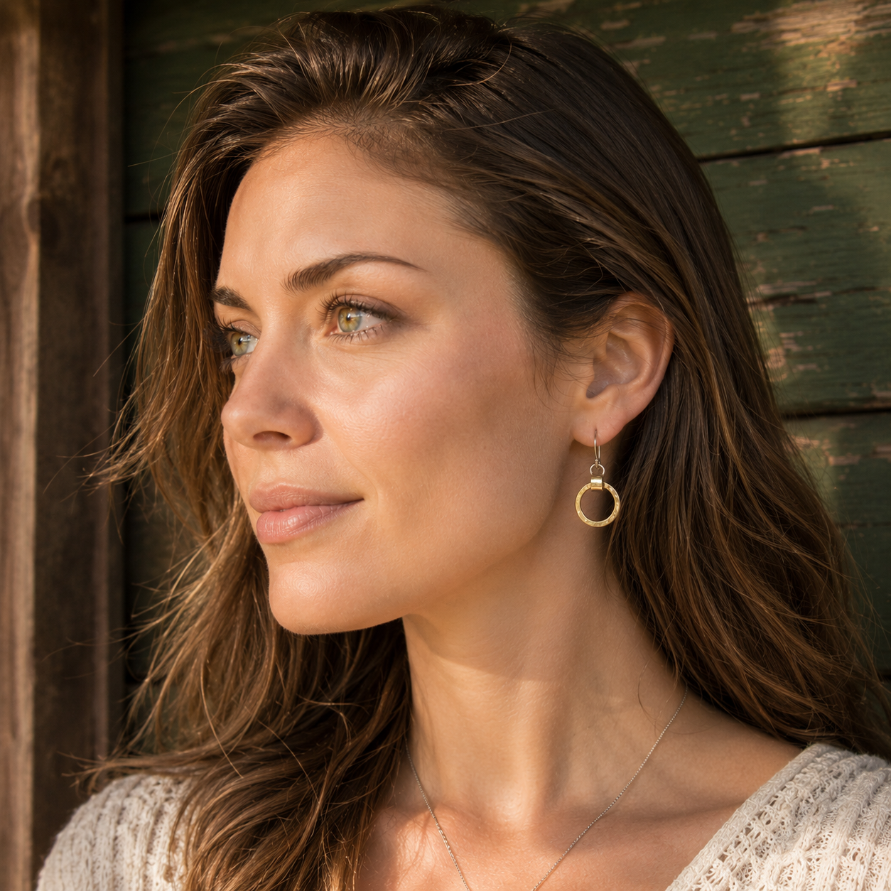 Handmade Hammered Sterling Silver & 14K Gold Plated Bohemian Earrings
