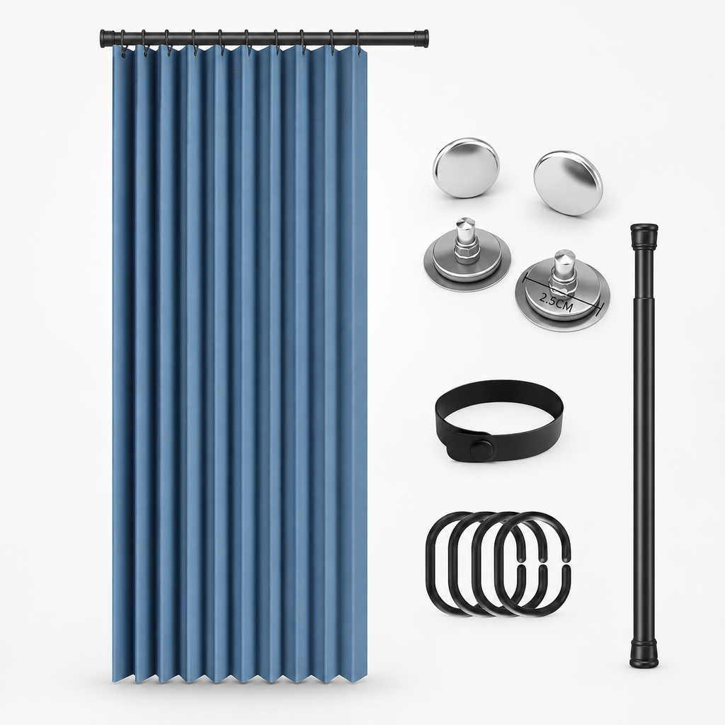 Foldura – No-Drill Magnetic Accordion Door Curtain