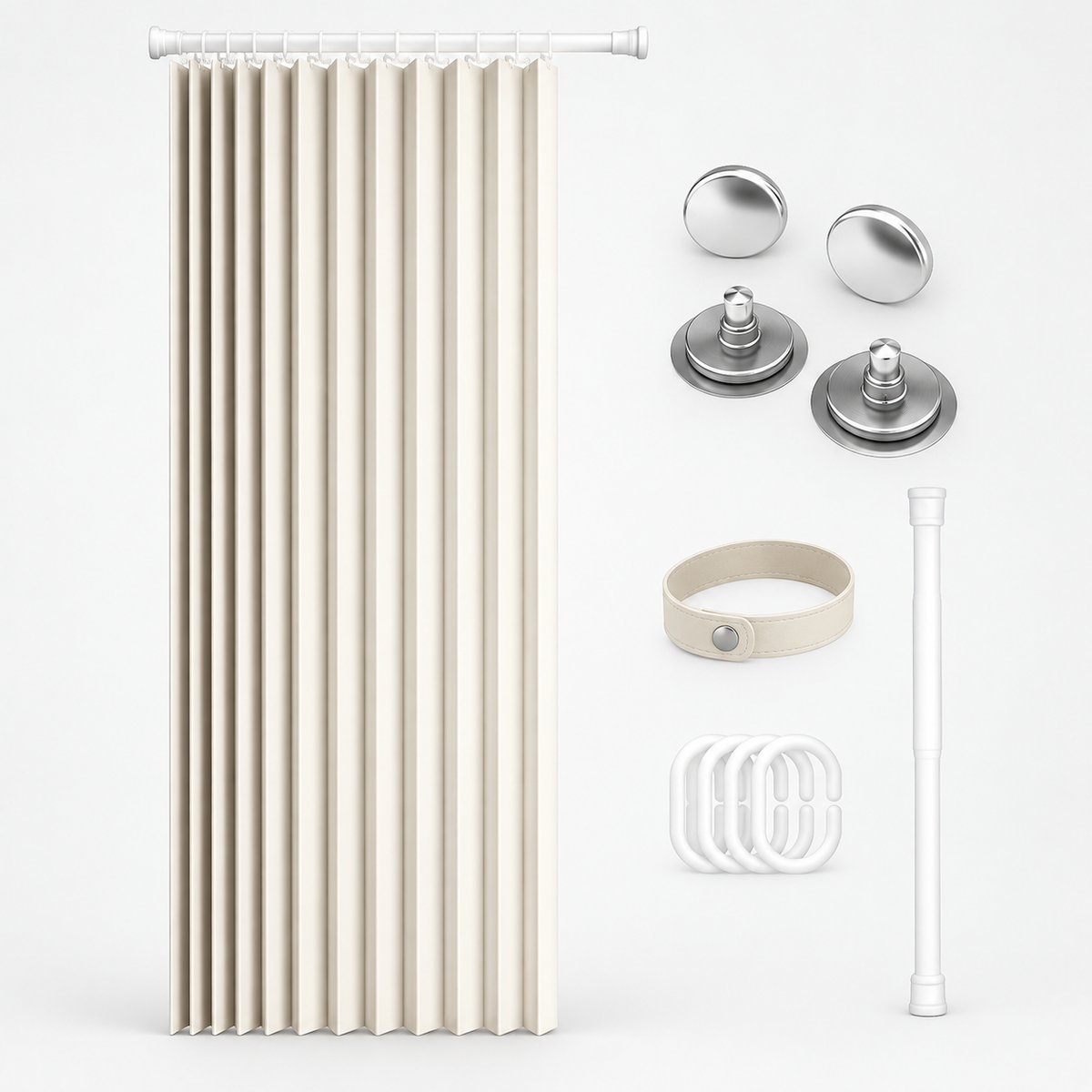 Foldura – No-Drill Magnetic Accordion Door Curtain